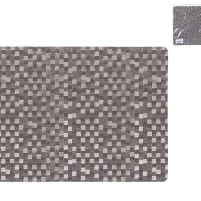 Polyline Dijon Stone stain-resistant placemat in 4-layer fabric and PVC brown 31x46 cm