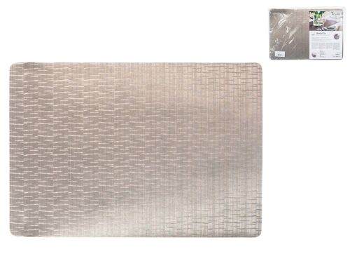 Tovaglietta antimacchia Polyline Jaspe Taupe in tessuto e PVC 4 strati colore bronzo cm 31x46