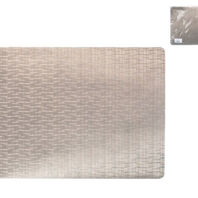 Mantel individual Polyline Jaspe Taupe antimanchas en tejido 4 capas y PVC color bronce 31x46 cm
