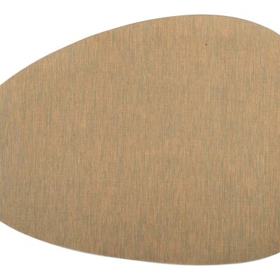 Mantel individual Polyline Menhir antimanchas de tejido beige arena y PVC 4 capas 30x43 cm