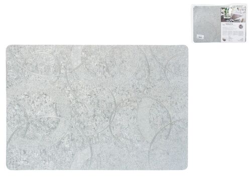Tovaglietta antimacchia Polyline Polaris Plata in tessuto e PVC 4 strati argento cm 31x46