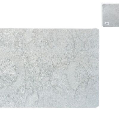 Polyline Polaris Plata stain-resistant placemat in fabric and 4-layer PVC silver 31x46 cm