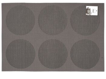 Set de table cercles en pvc gris 45x30 cm 2