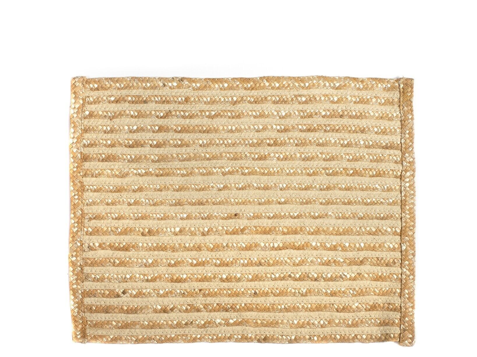 Mantel individual de paja rectangular color natural 45x34 cm