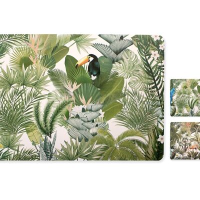 Mantel individual polipropileno Decoración tropical decoración variada 43x28 cm