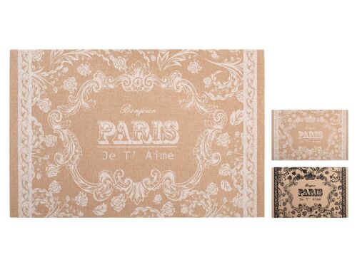 Tovaglietta Paris in poliestere e lino decori assortiti cm 45x30