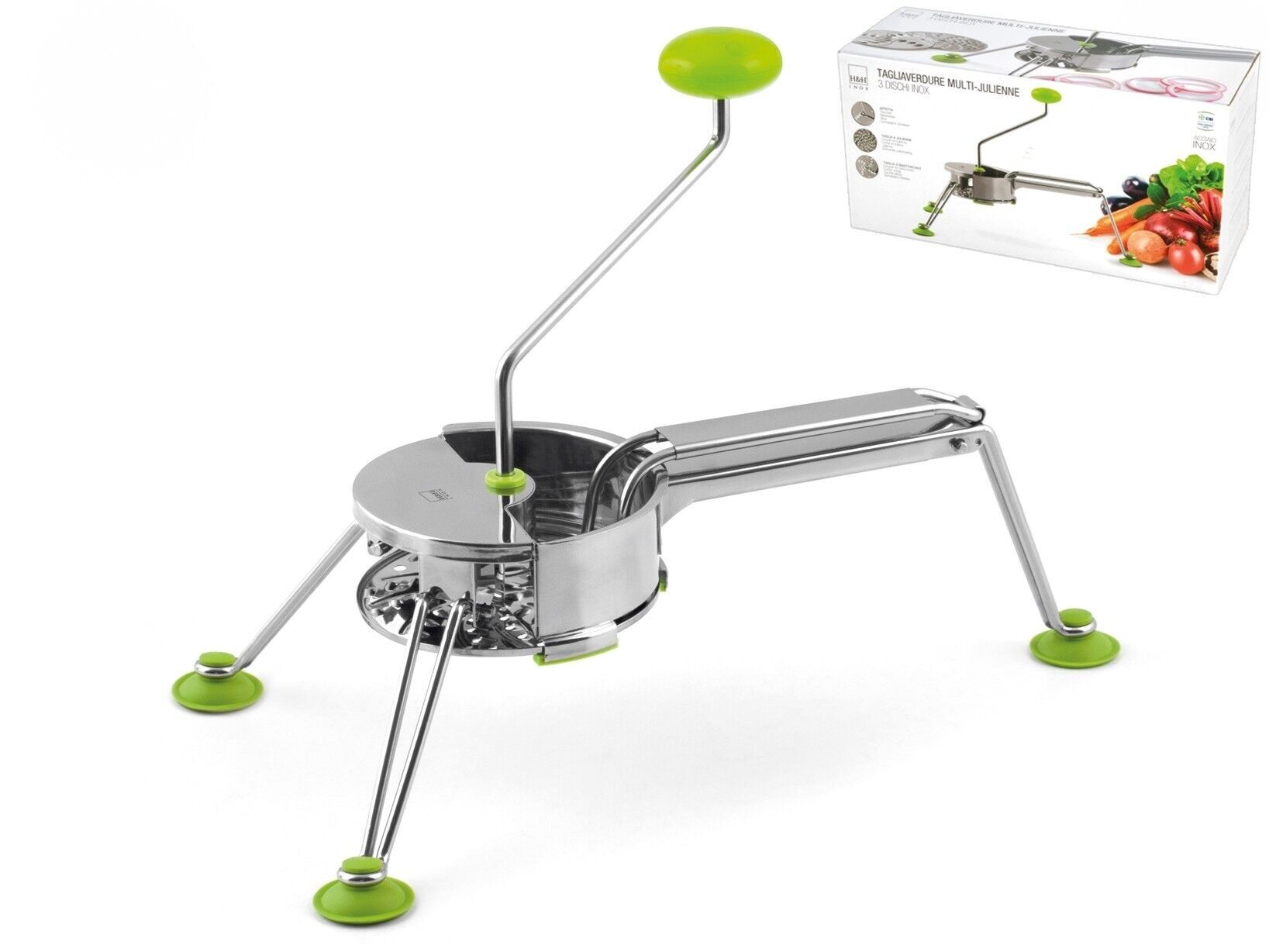 Tritaverdura julienne 3 dischi Green Line in acciaio inox