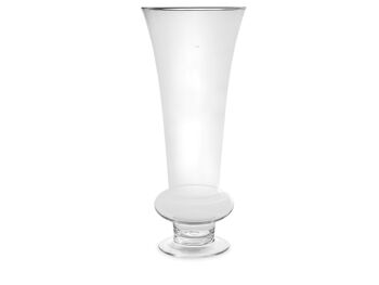 Vase fleuri en verre évasé avec pied H 70 cm Diamètre 30 cm 2