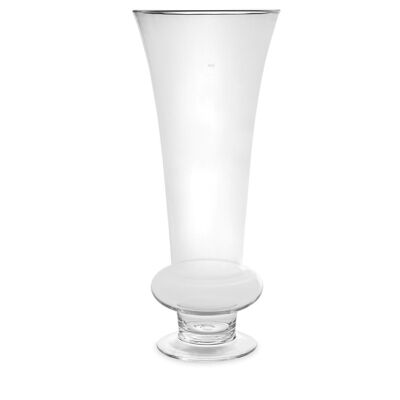 Flared Glass Flower Vase with Foot H 70cm Diameter 30 cm