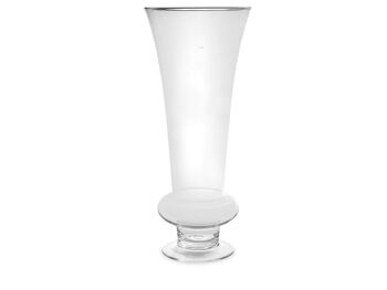 Vase fleuri en verre évasé avec pied H 70 cm Diamètre 30 cm 1