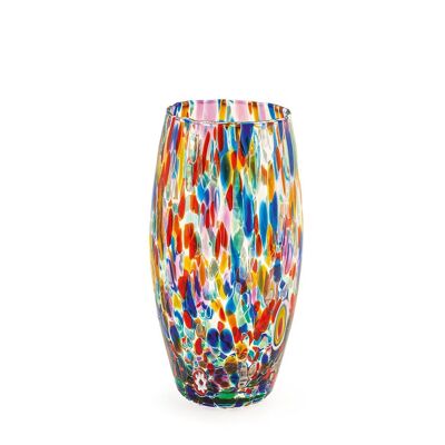 Vase en verre vénitien arrondi couleurs assorties 19 cm