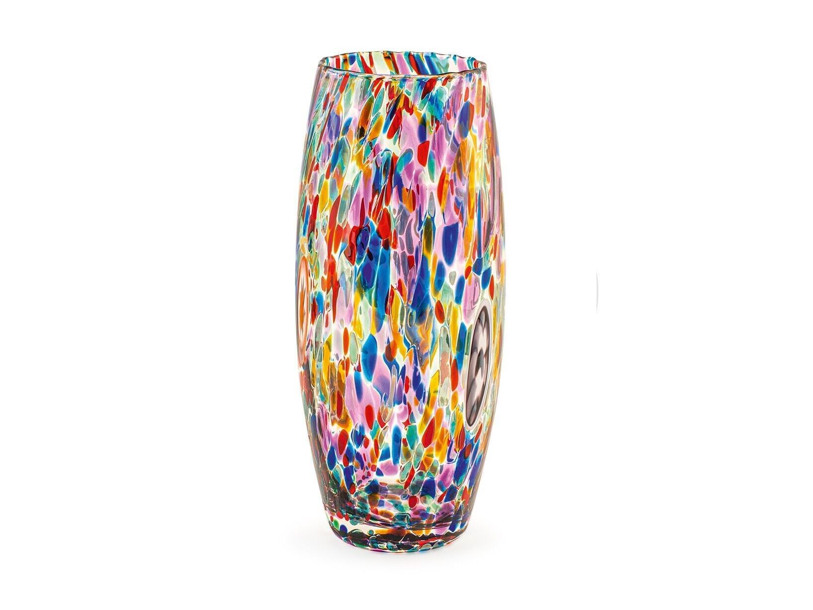 Rounded Venetian glass vase in assorted colors 25 cm