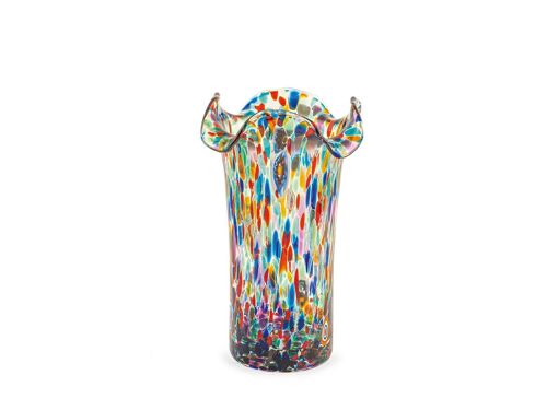 Vaso Veneziano smerlato in vetro colori assortiti cm 20