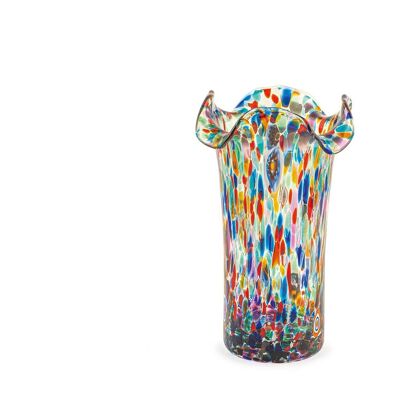 Vaso Veneziano smerlato in vetro colori assortiti cm 20