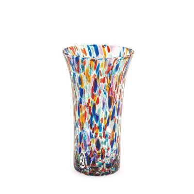 Vase en verre vénitien évasé couleurs assorties 21 cm