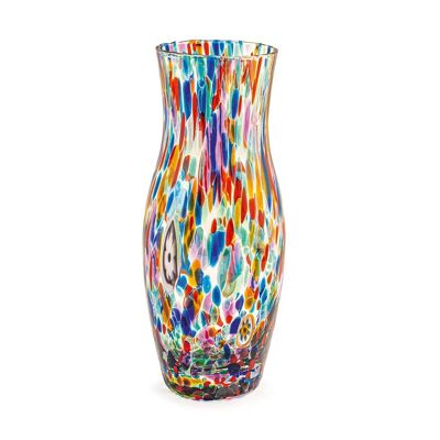 Vase en verre vénitien évasé couleurs assorties 25 cm