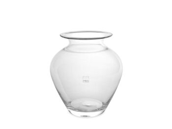 Vase en verre transparent classe c H 20cm Diamètre 18cm 2