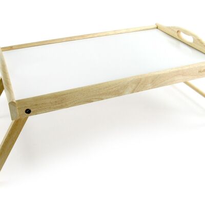 Plateau de lit en bois naturel 56x35 cm