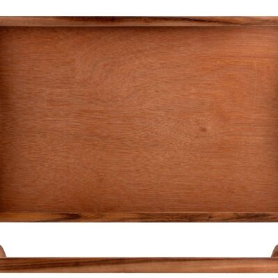 Acacia wood tray rectangular shape with handles 51x32 cm