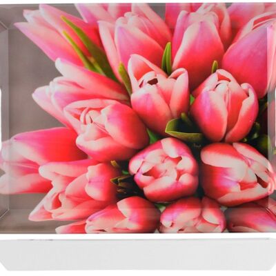 Tray in melamine with Tulips decoration 38x51cm