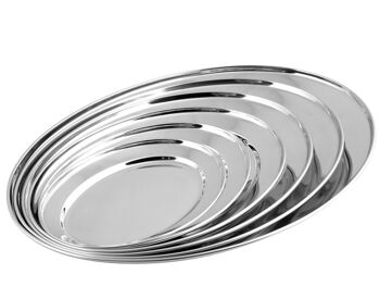 Plateau inox ovale 25 cm 2