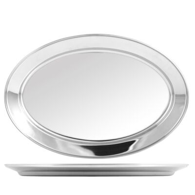 Oval stainless steel tray 30 cm