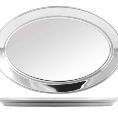 Oval stainless steel tray 45 cm