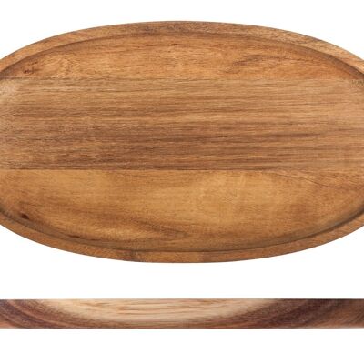 Bandeja ovalada en madera de acacia 33x17 cm