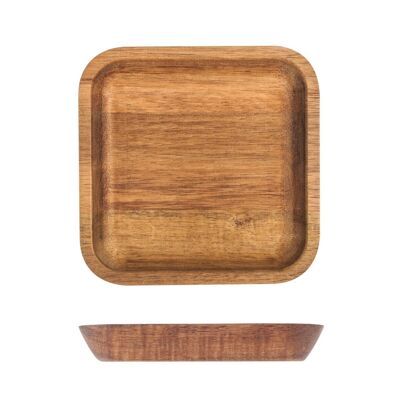 Square tray in acacia wood 14 cm