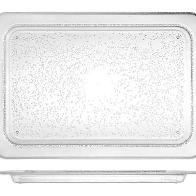 Bandeja rectangular Bollicine en acrílico transparente 34x50 cm