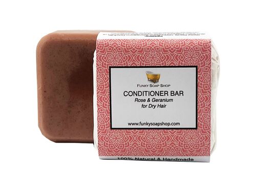 Solid Conditioner Rose & Geranium, For dry Hair, 1 Bar of 60g