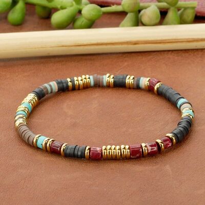 Necklace Bracelet Earrings in Stainless steel and natural stones