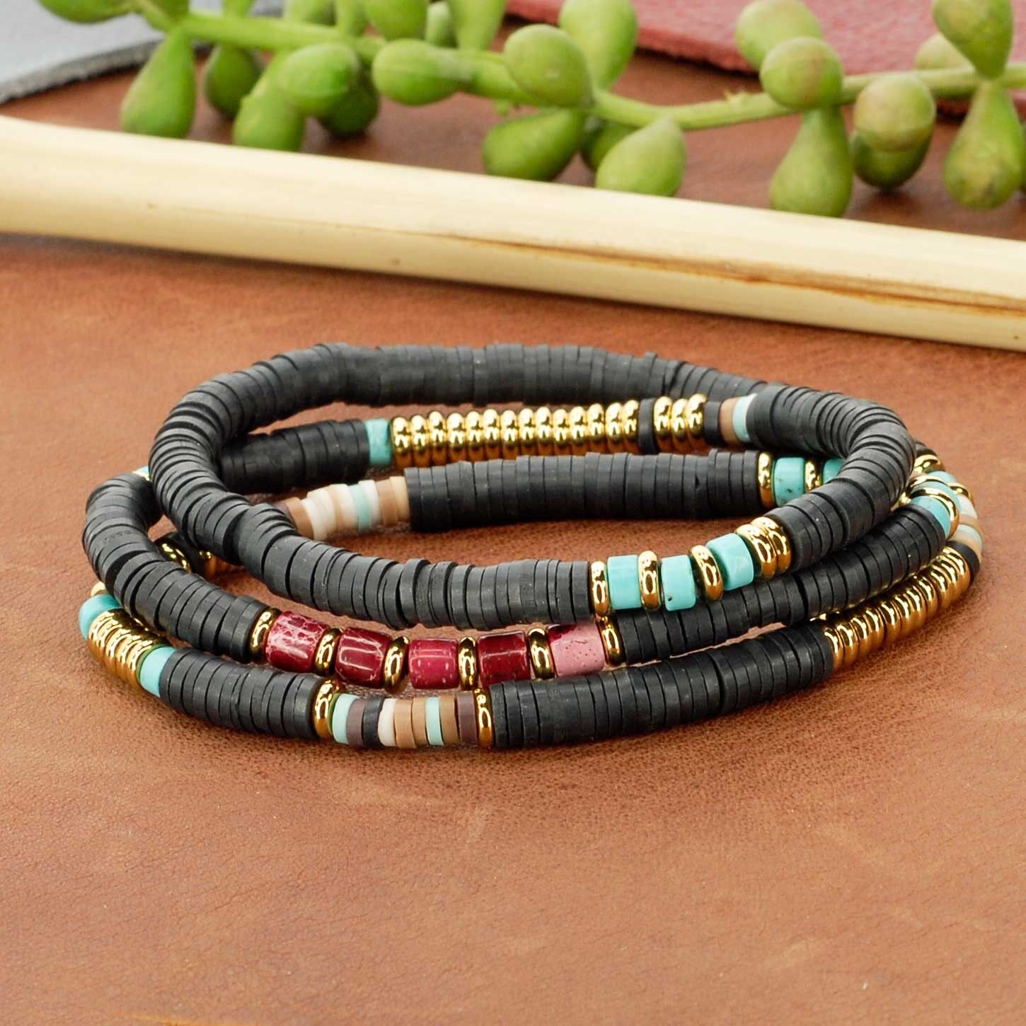 Collana Bracciale Orecchini in acciaio inossidabile e pietre naturali