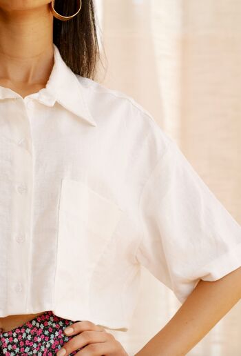 Esna Crop Linen Shirt 5