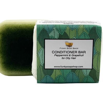 Solid Conditioner Bar Menthe poivrée et pamplemousse, Pour cheveux gras, 1 Barre de 60g