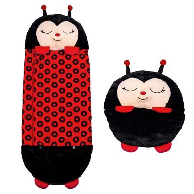 Sleeping bag convertible into a pillow, for children, Ladybug. Plush touch. Small / S: 135x50cm.