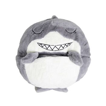 Gigoteuse transformable en oreiller, pour enfant, Shark. Toucher pelucheux. Grand /L : 170x70cm. 2