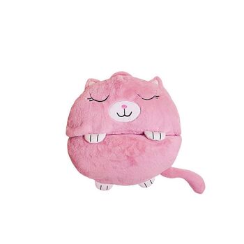 Gigoteuse transformable en oreiller, pour enfant, Chaton. Toucher pelucheux. Grand /L : 170x70cm. 3