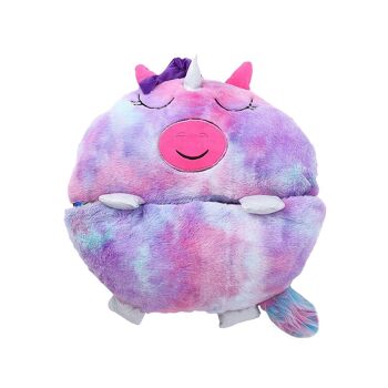 Gigoteuse transformable en oreiller, pour enfant, Licorne Violette Multicolore. Toucher pelucheux. Grand /L : 170x70cm. 2