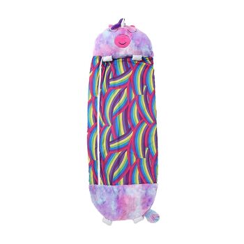 Gigoteuse transformable en oreiller, pour enfant, Licorne Violette Multicolore. Toucher pelucheux. Grand /L : 170x70cm. 3