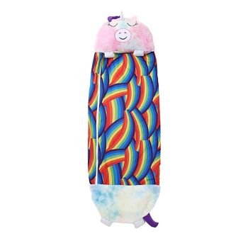 Gigoteuse convertible en oreiller, pour enfant, Licorne Multicolore. Toucher pelucheux. Petit / S : 135x50cm. 3