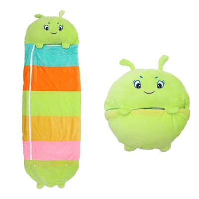 Sleeping bag convertible into a pillow, for children, Gusanito. Plush touch. Small / S: 135x50cm.