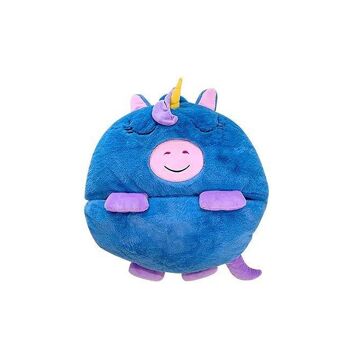 Gigoteuse transformable en oreiller, pour enfant, Licorne Bleue. Toucher pelucheux. Petit / S : 135x50cm. 2