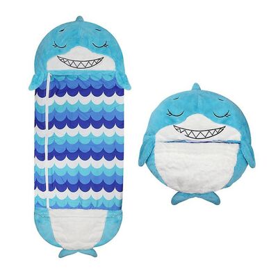 Sleeping bag convertible into a pillow, for children, Blue Whale. Plush touch. Small / S: 135x50cm.