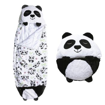 Gigoteuse transformable en oreiller, pour enfant, Panda Bear. Toucher pelucheux. Petit / S : 135x50cm. 1