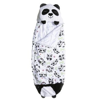 Gigoteuse transformable en oreiller, pour enfant, Panda Bear. Toucher pelucheux. Petit / S : 135x50cm. 3