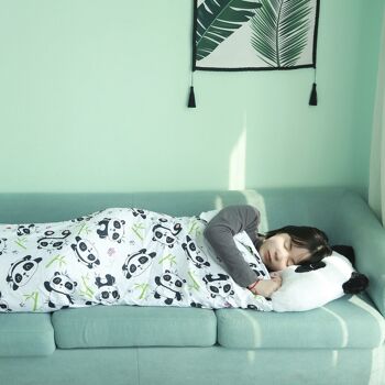 Gigoteuse transformable en oreiller, pour enfant, Panda Bear. Toucher pelucheux. Petit / S : 135x50cm. 4
