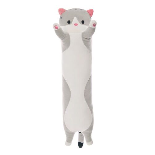Almohada extrasuave diseño gatito. 70cm. Gris