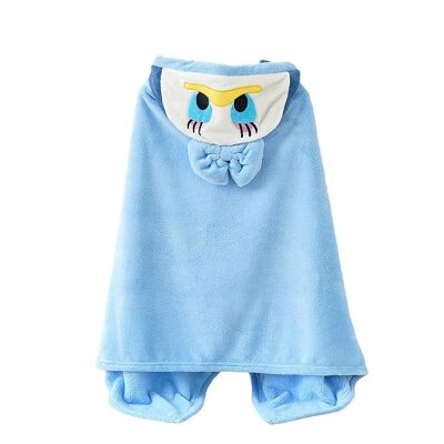 Robe blanket for children duckling design. Blue