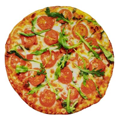 Calda coperta di flanella, design Pizza Vegetariana da 120 cm